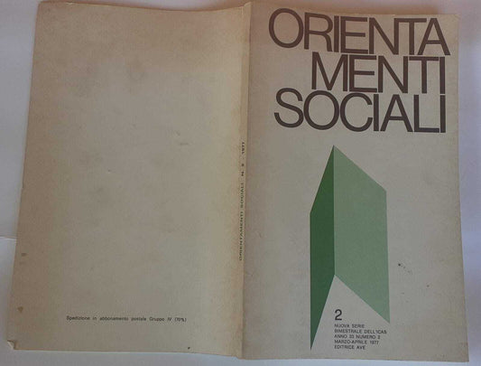 Orientamenti sociali bimestrale dell'icas, nuova serie anno 33 n.2 marzo aprile 1977 - copertina