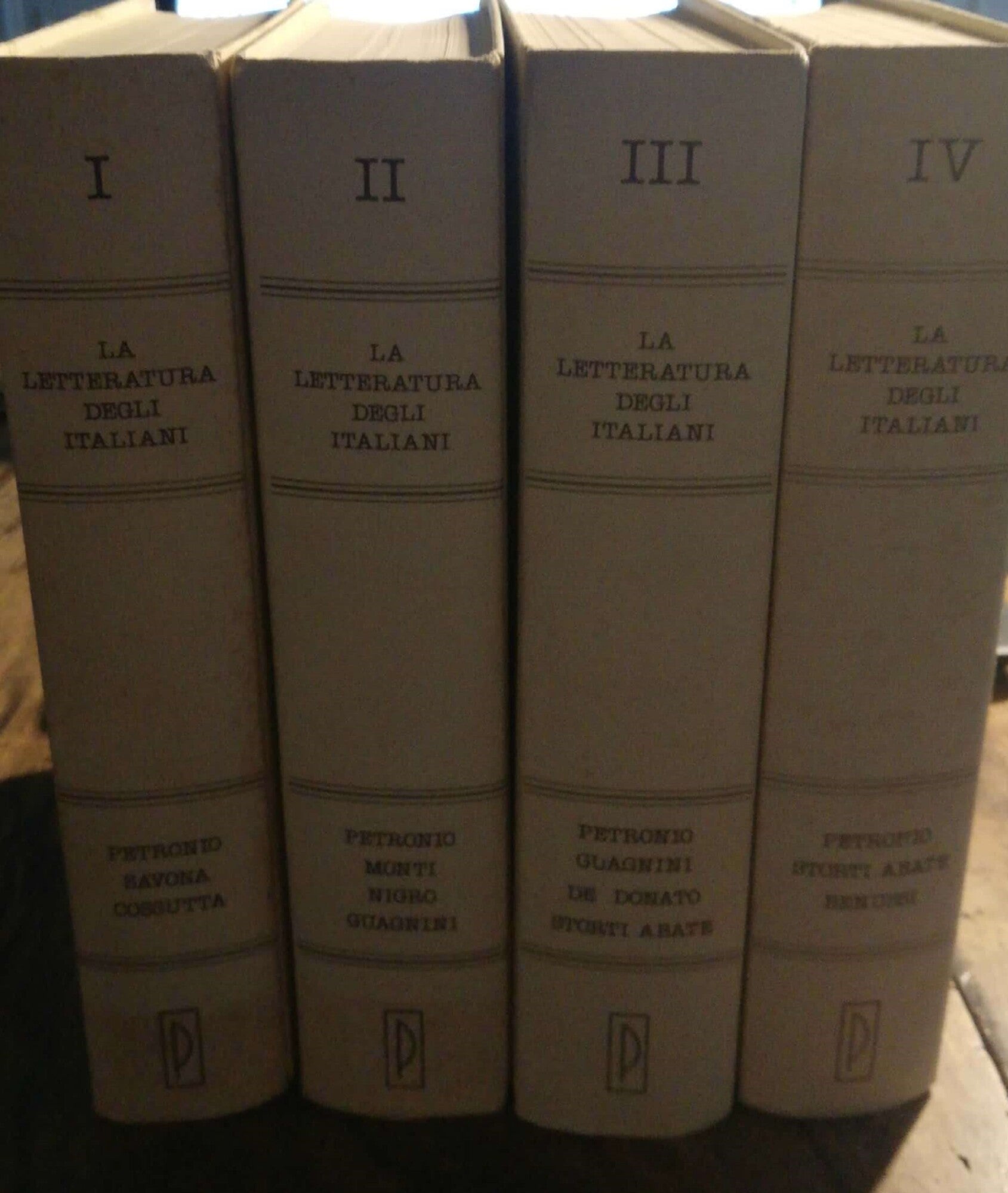 La letteratura degli italiani vol. I, II, III, IV - copertina