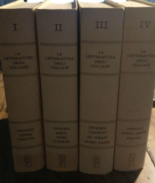 La letteratura degli italiani vol. I, II, III, IV - copertina