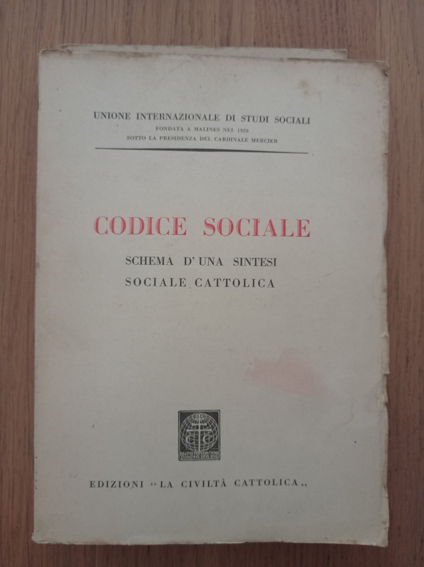 Codice sociale schema d'una sintesi sociale cattolica - copertina