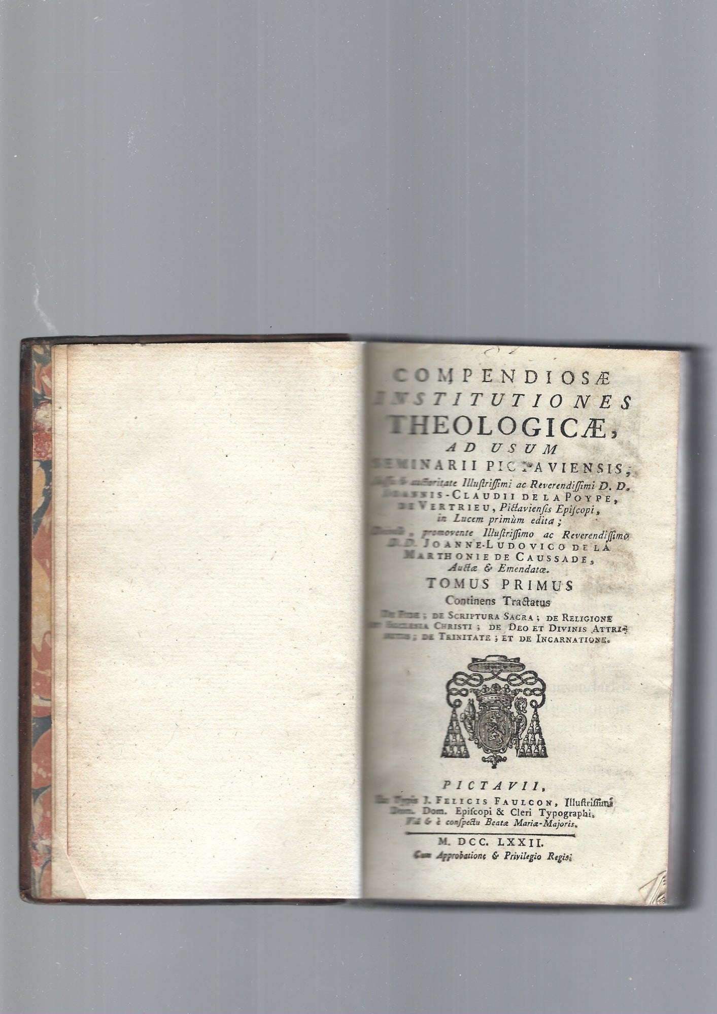 COMPENDIOSAE INSTITUTIONES THEOLOGICAE, TOMO 1 - copertina