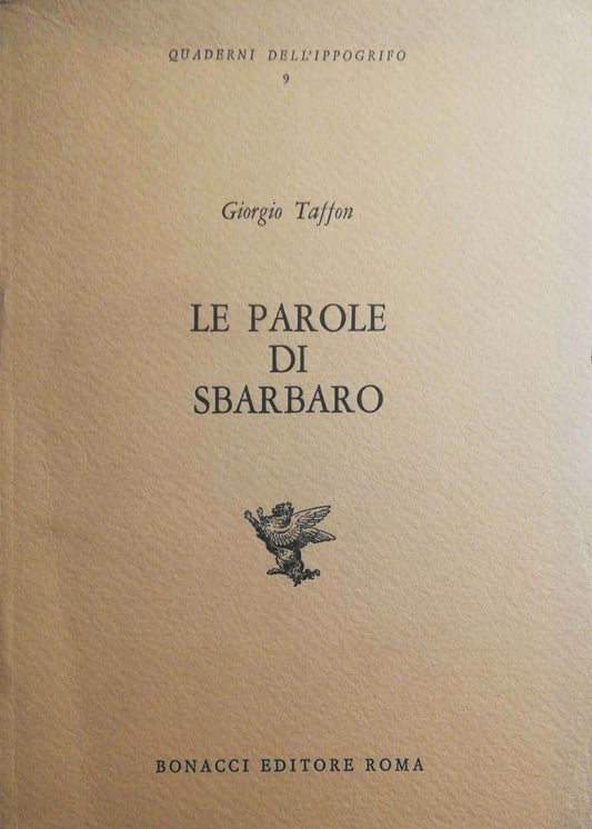 Le parole di Sbarbaro - copertina