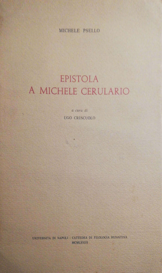Epistola a Michele Cerulario - copertina