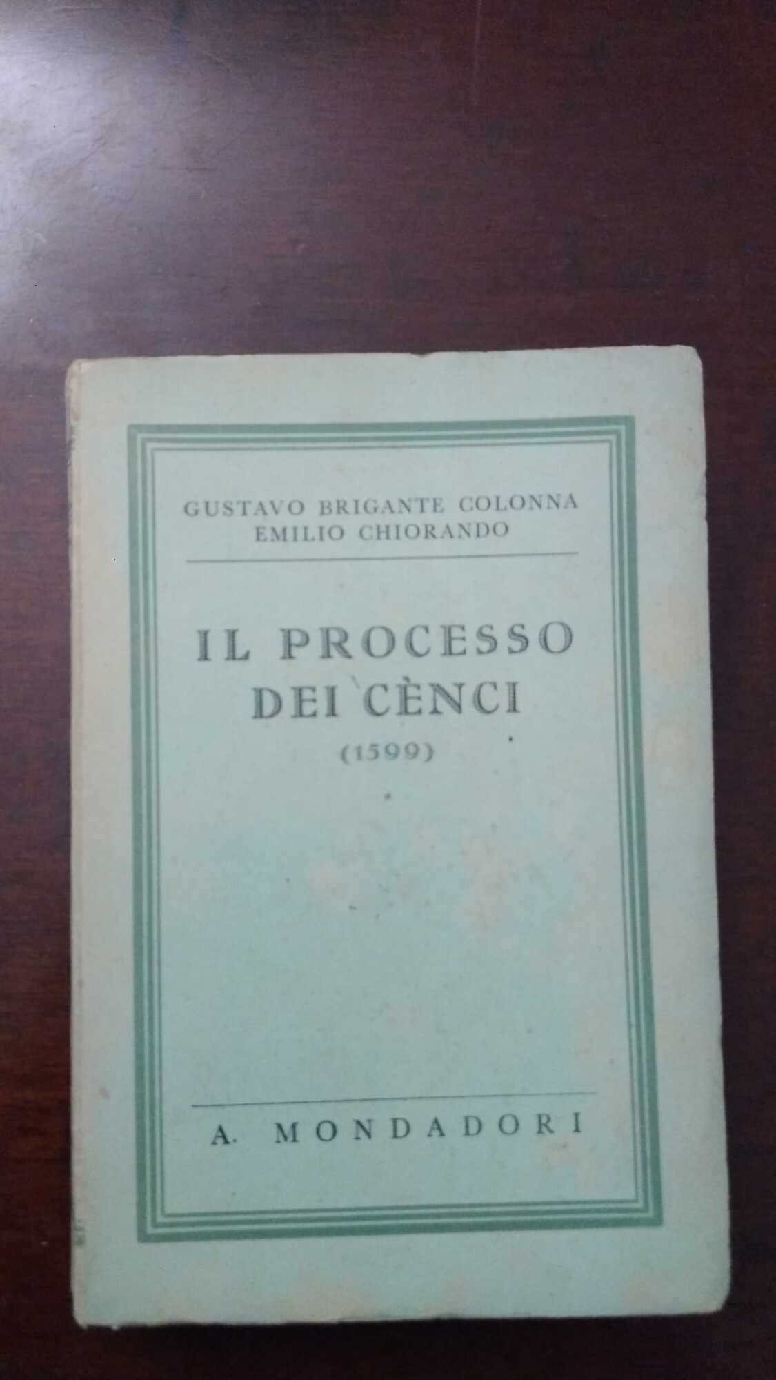 Il processo dei Cènci - copertina