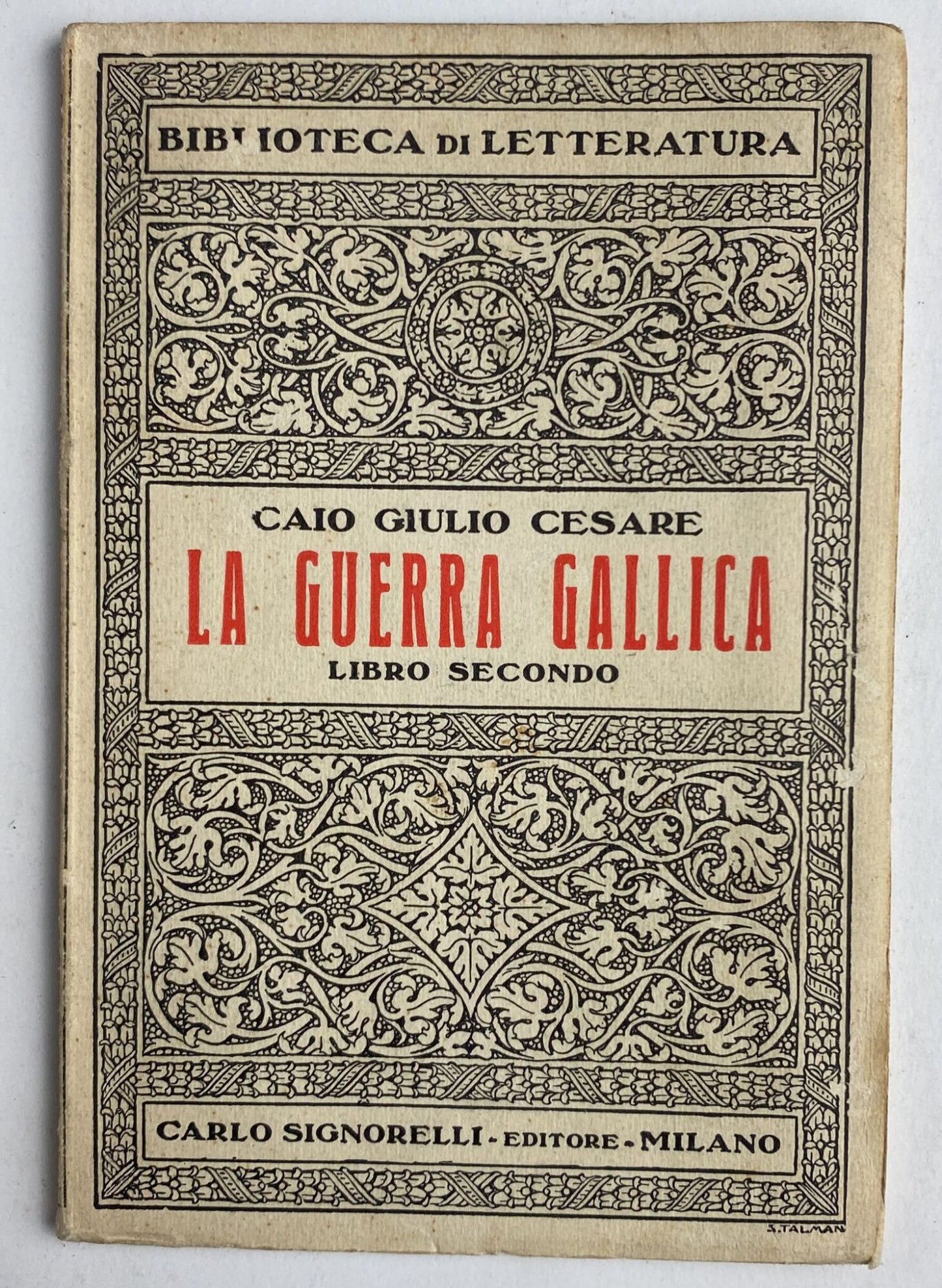 La guerra gallica. Libro secondo - copertina
