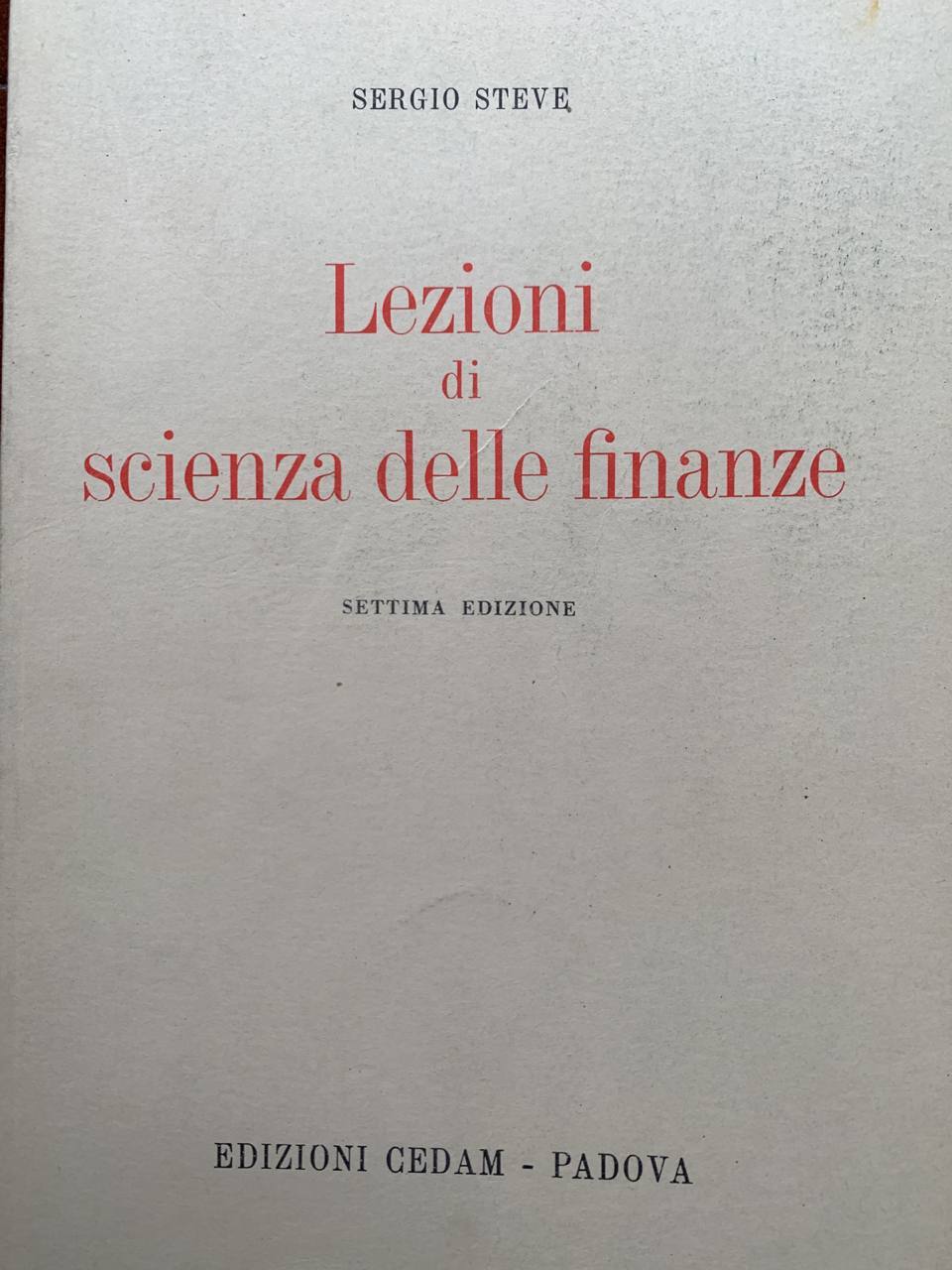 Lezioni di scienza delle finanze - copertina