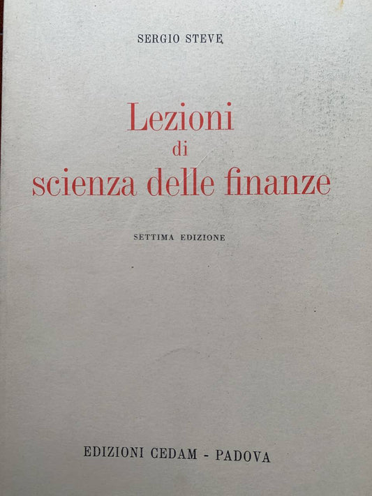 Lezioni di scienza delle finanze - copertina