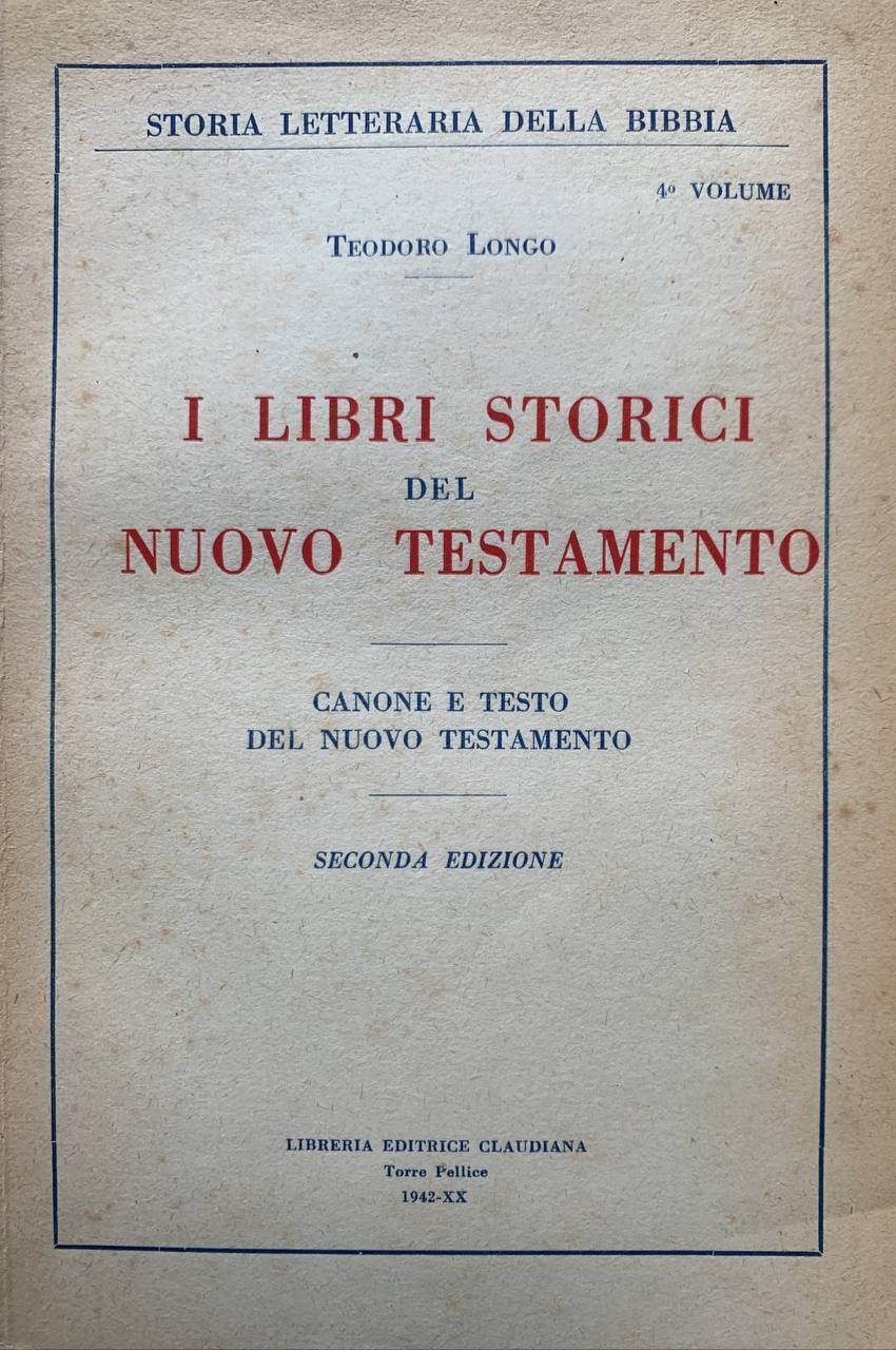 I libri storici del Nuovo Testamento - copertina