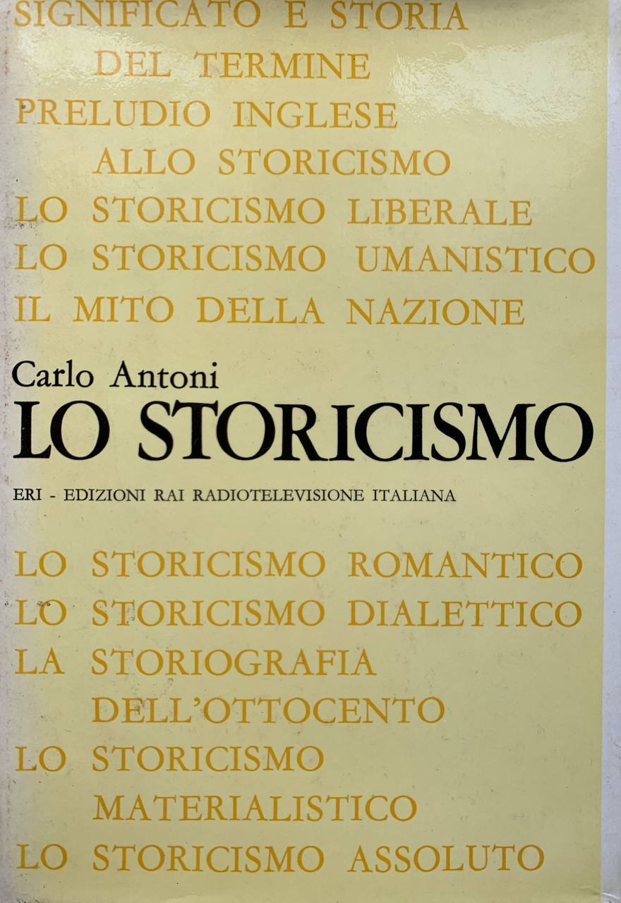 Lo storicismo - copertina