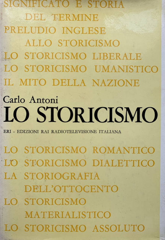 Lo storicismo - copertina