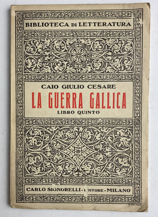 La guerra gallica. Libro quinto - copertina