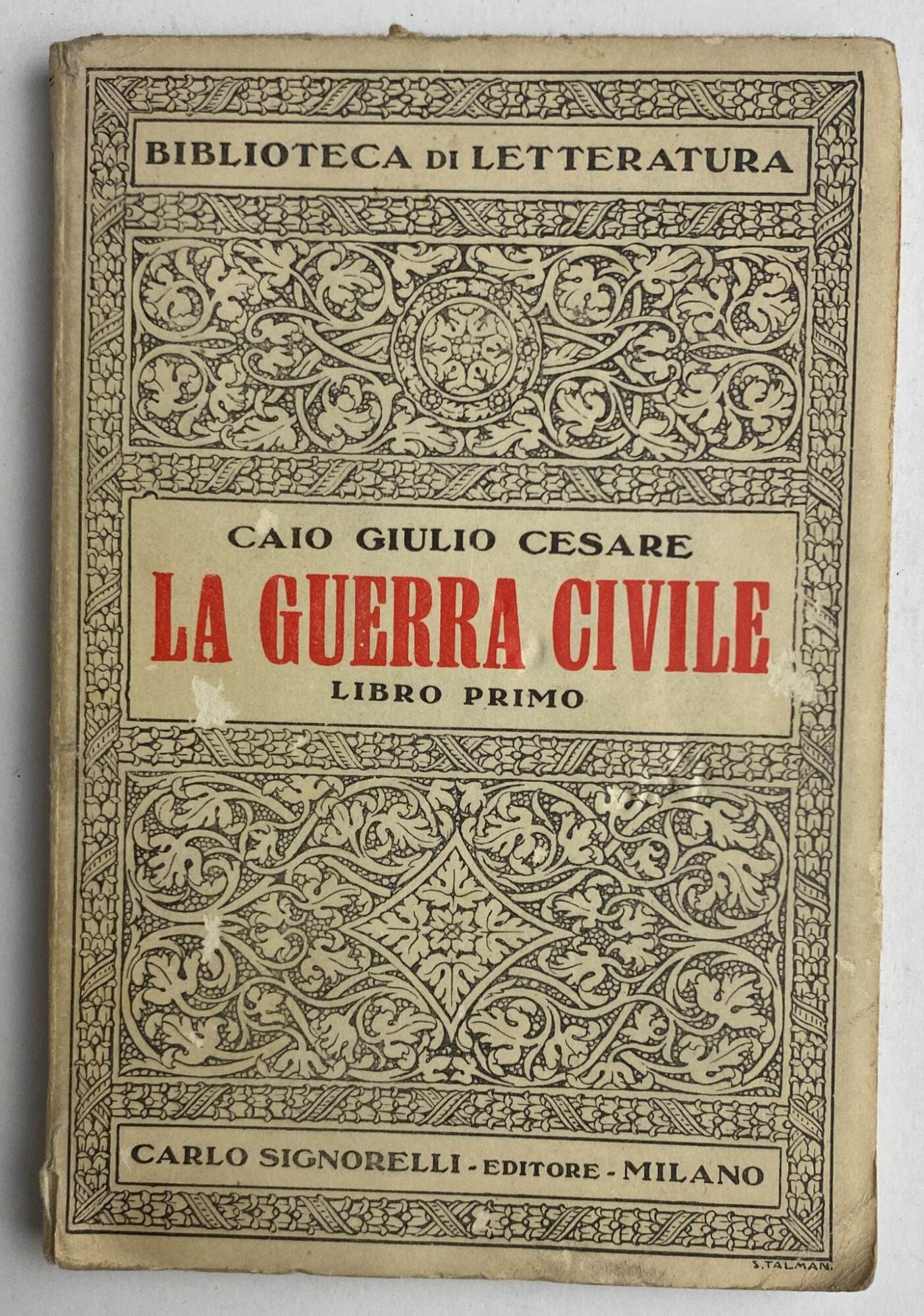 La guerra civile. Libro primo - copertina