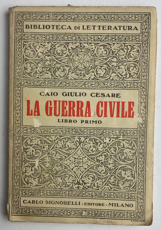 La guerra civile. Libro primo - copertina