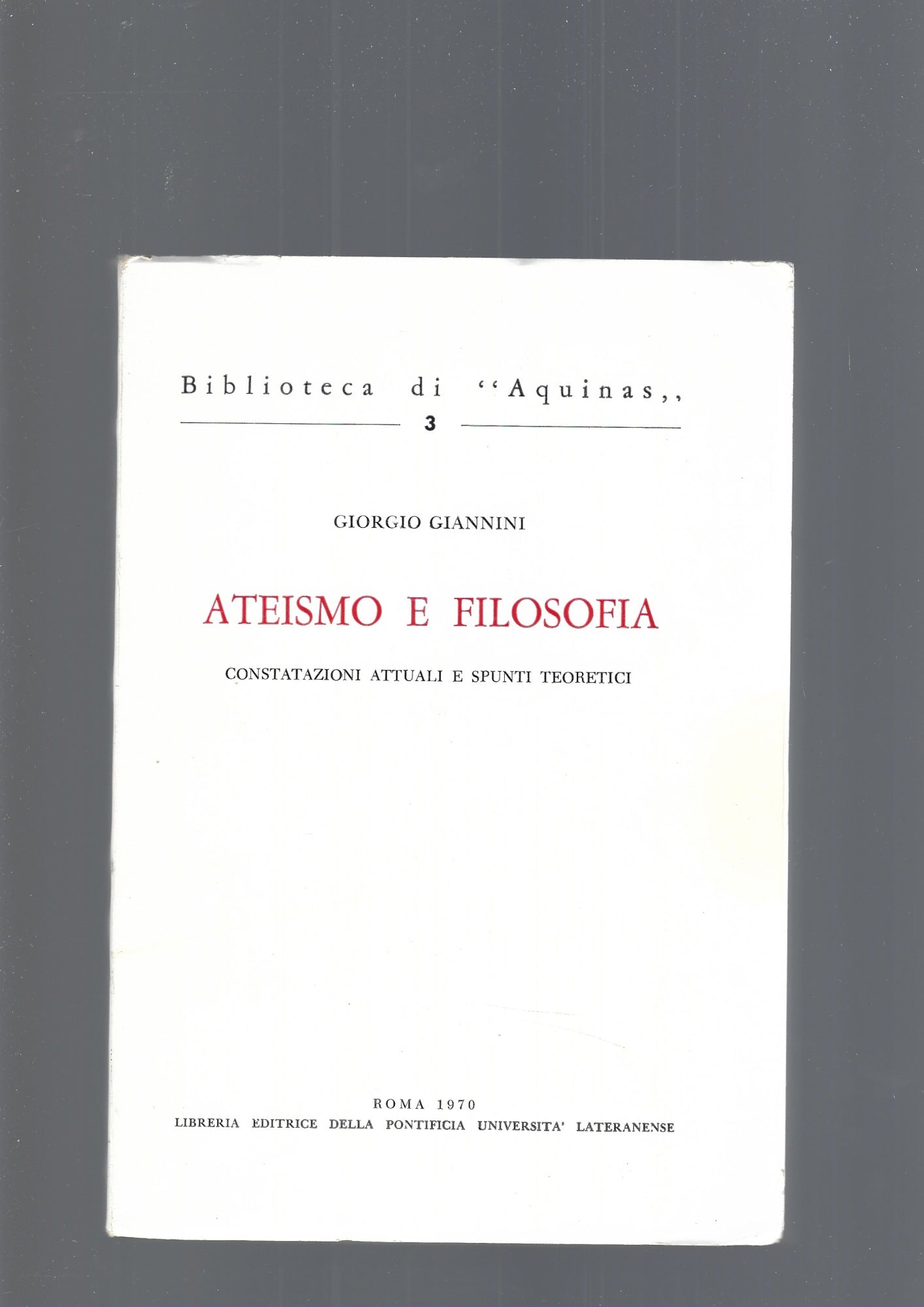 ATEISMO E FILOSOFIA - copertina