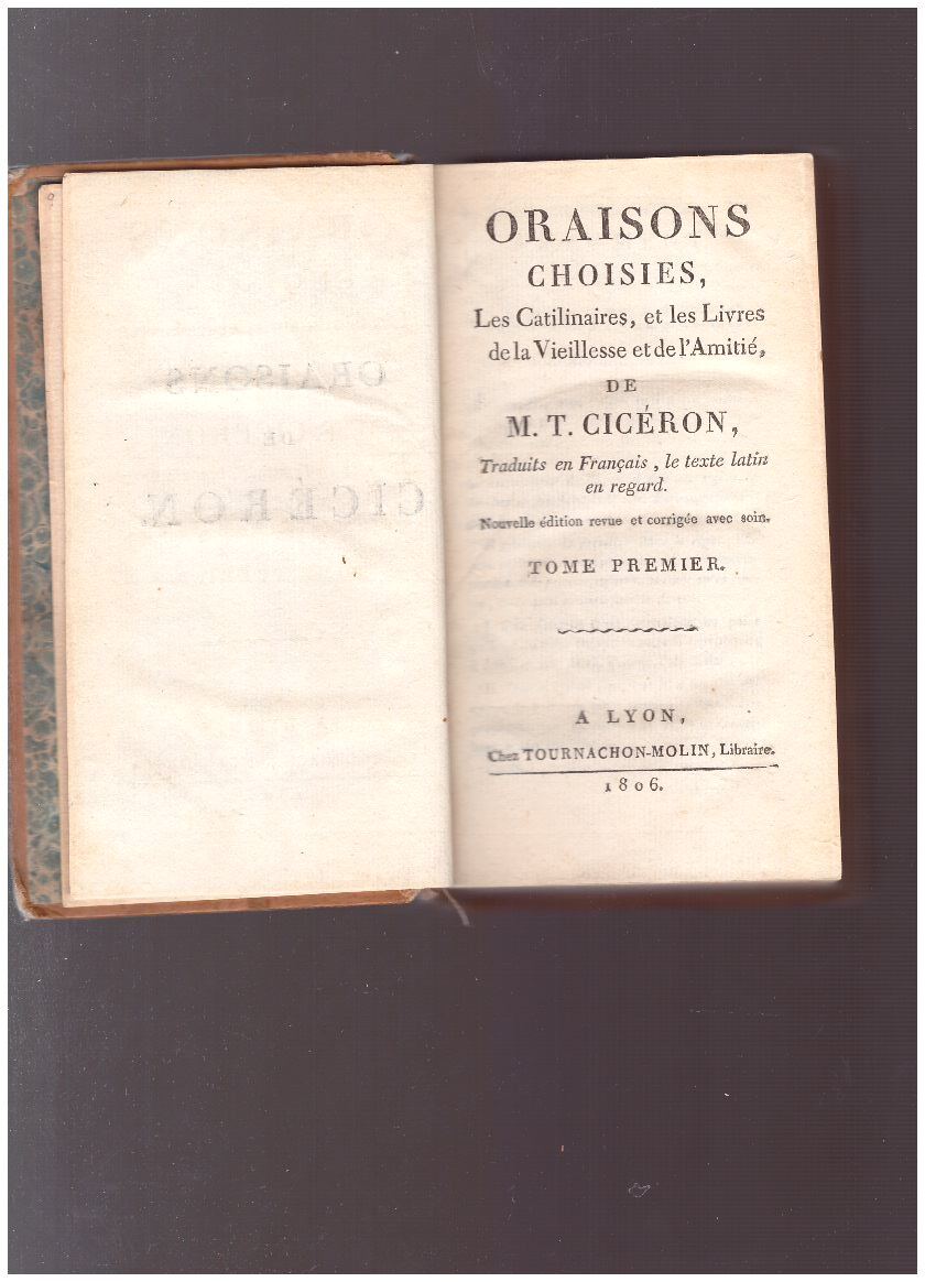 ORAISONS DE CICERON Tome premier - copertina