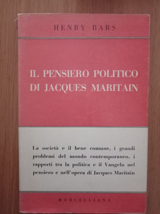 Il pensiero politico di Jacques Maritain - copertina