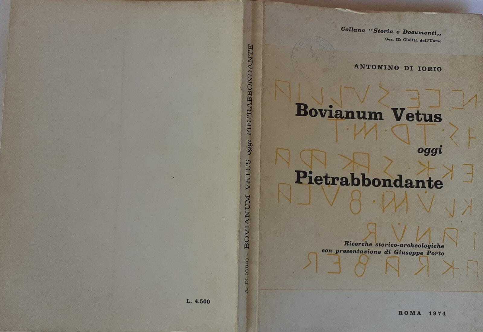 Bovianum Vetus oggi Pietrabbondante. Volume secondo - copertina