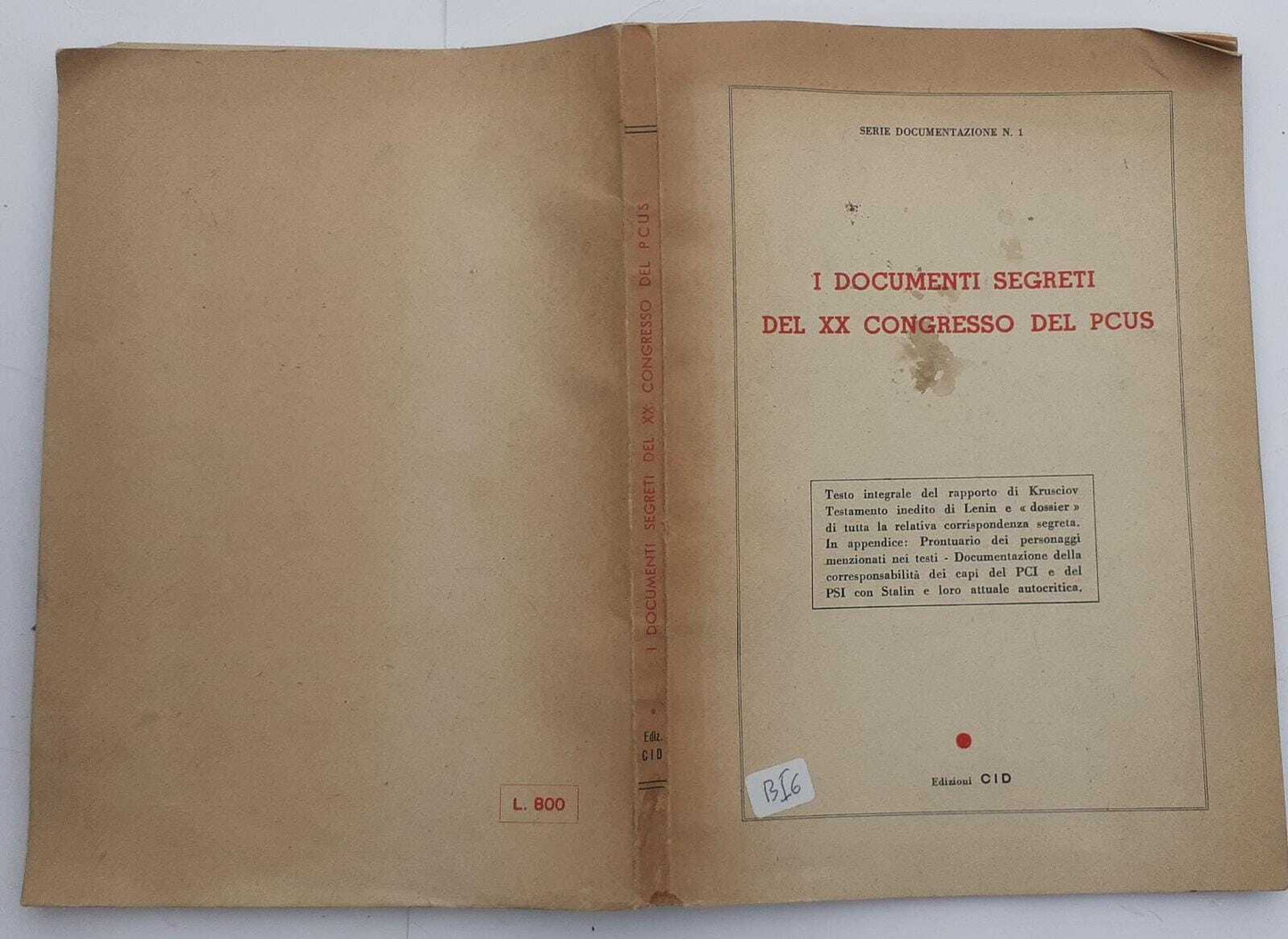 I documenti segreti del XX congresso del PCUS - copertina