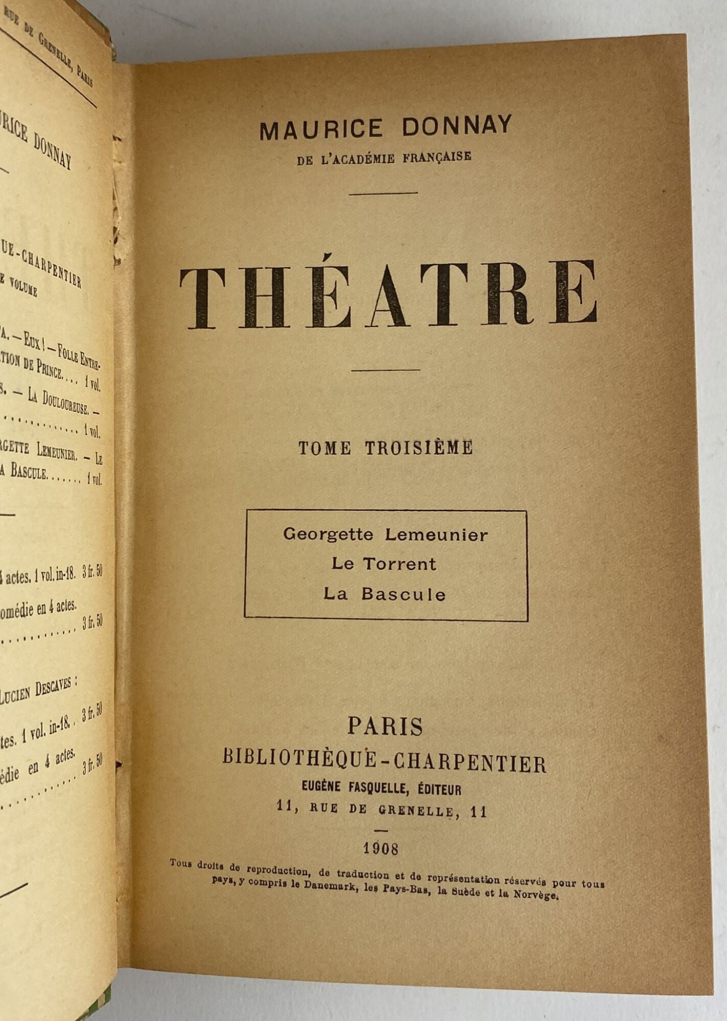 Theatre. Tome Troisieme - copertina