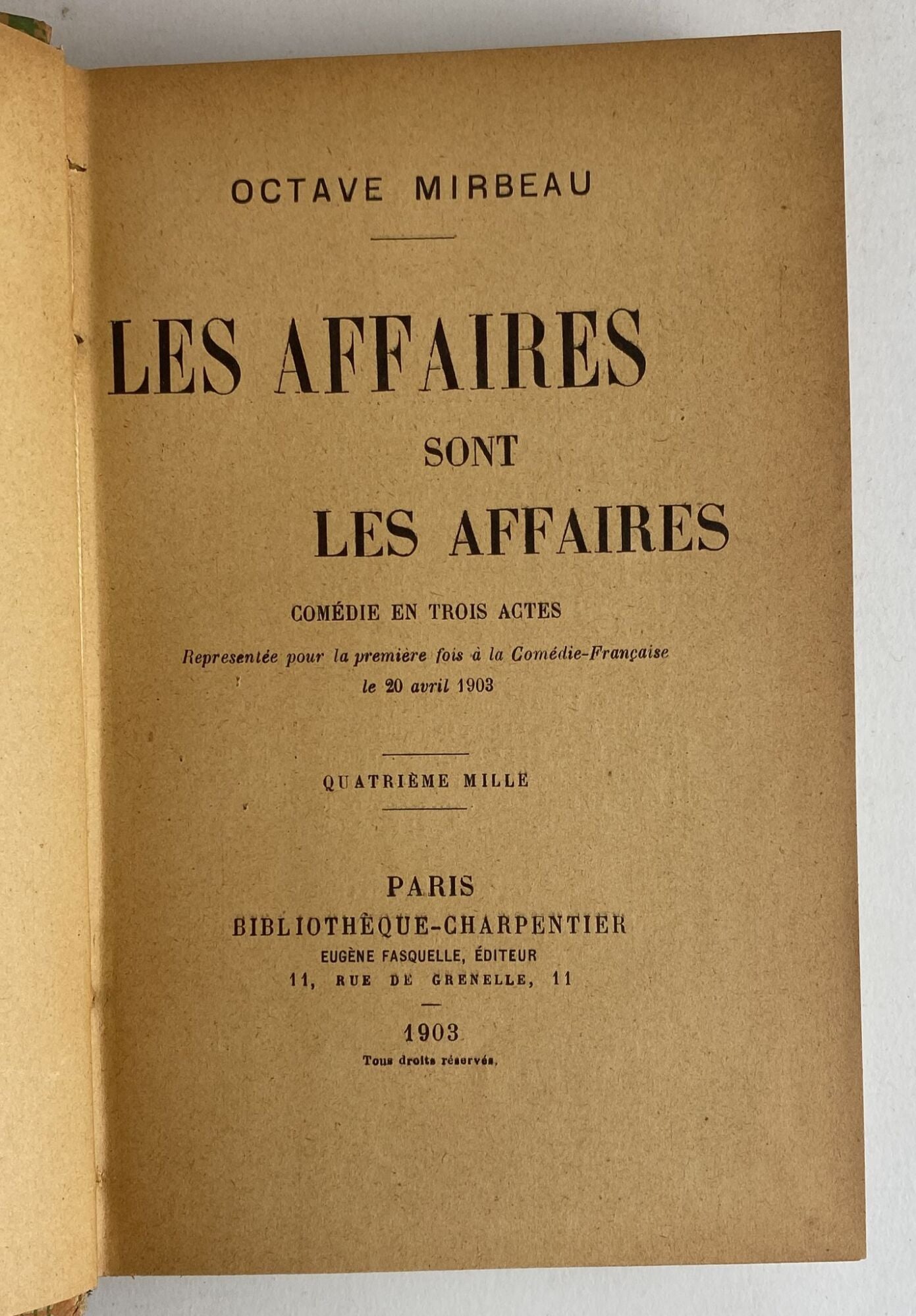 Les affaires sont les affaires - copertina