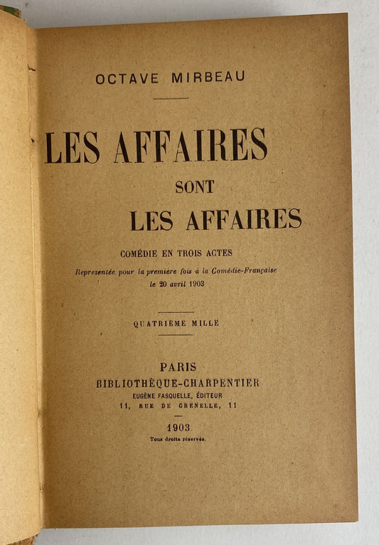 Les affaires sont les affaires - copertina