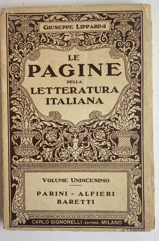 Le pagine della letteratura italiana. Volume undicesimo. Parini - Alfieri - Baretti - copertina