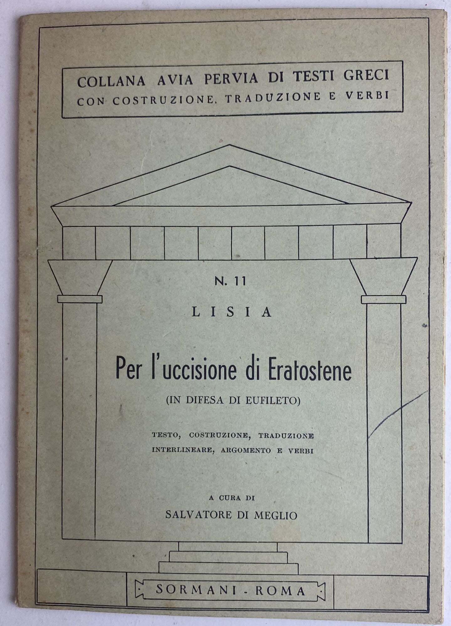 Per l'uccisione di Eratostene - copertina