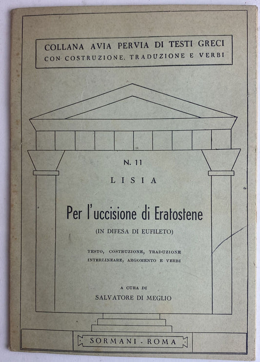 Per l'uccisione di Eratostene - copertina