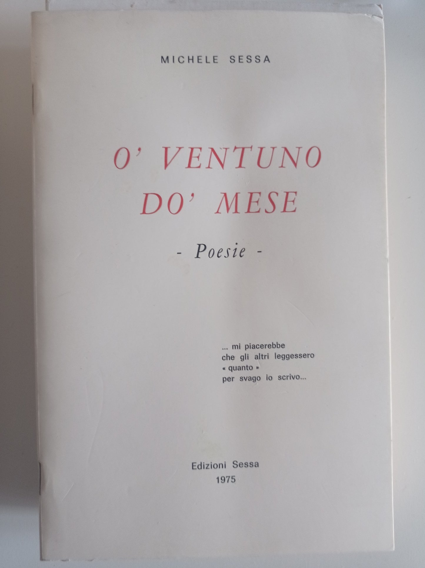 O' ventuno do' mese - copertina