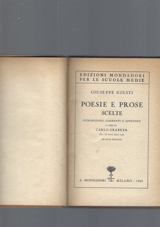 POESIE E PROSE SCELTE - copertina