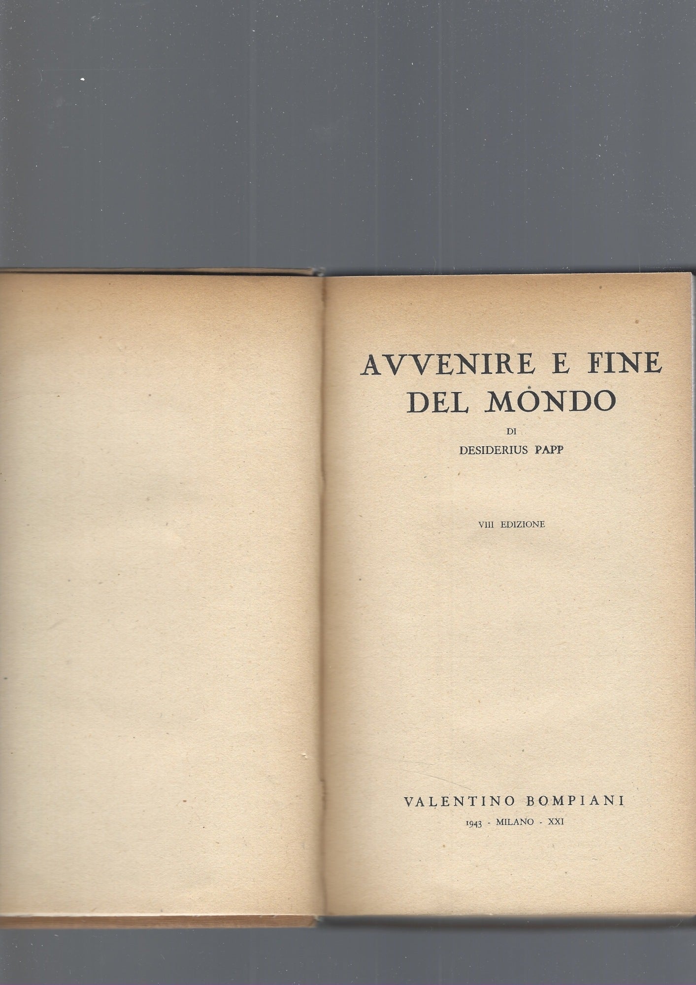 AVVENIRE E FINE DEL MONDO - copertina