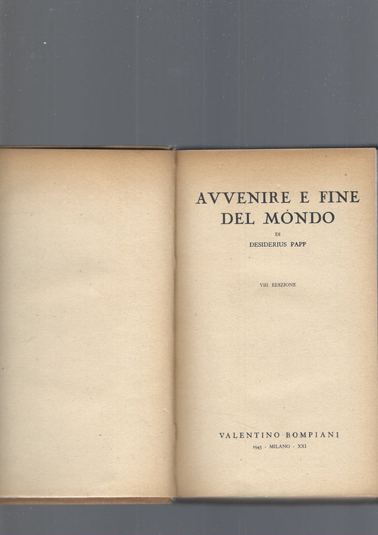 AVVENIRE E FINE DEL MONDO - copertina