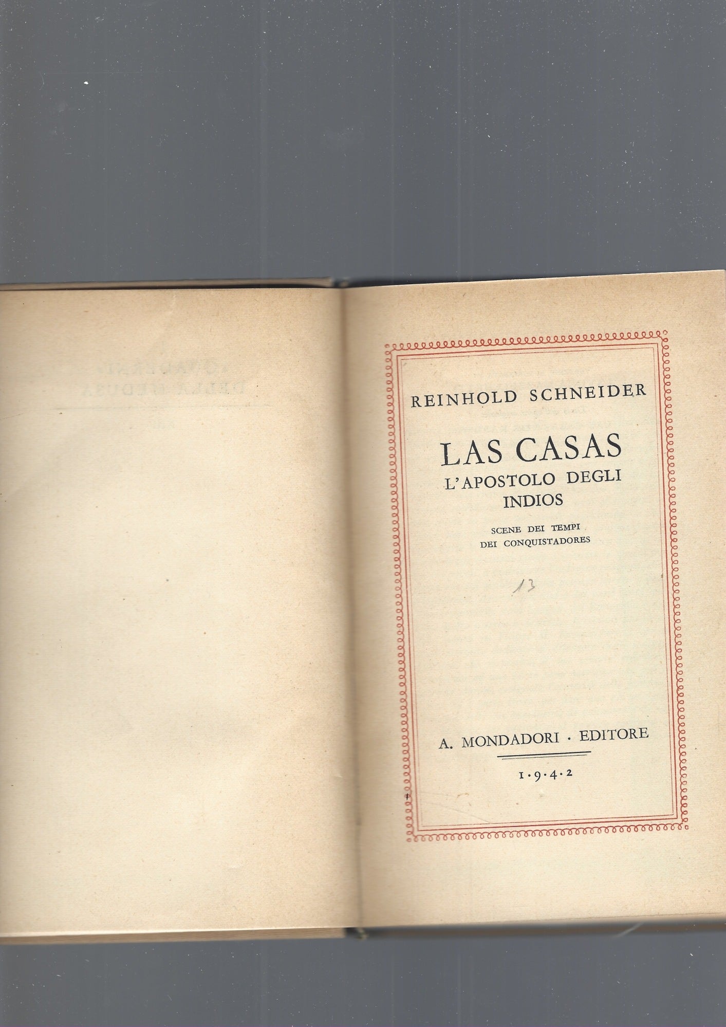 LAS CASAS , L' APOSTOLO DEGLI INDIOS - copertina