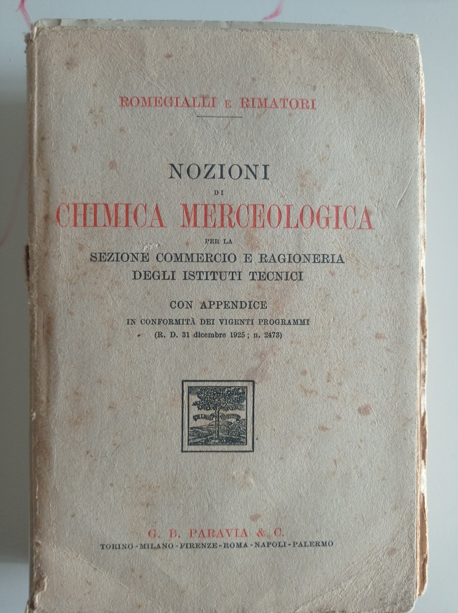 Nozioni di chimica merceologica - copertina