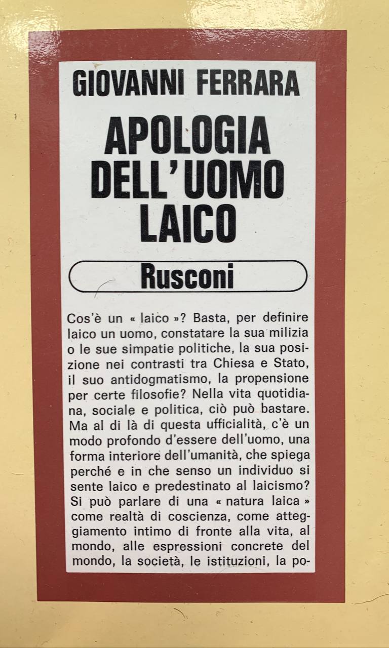Apologia dell'uomo laico - copertina