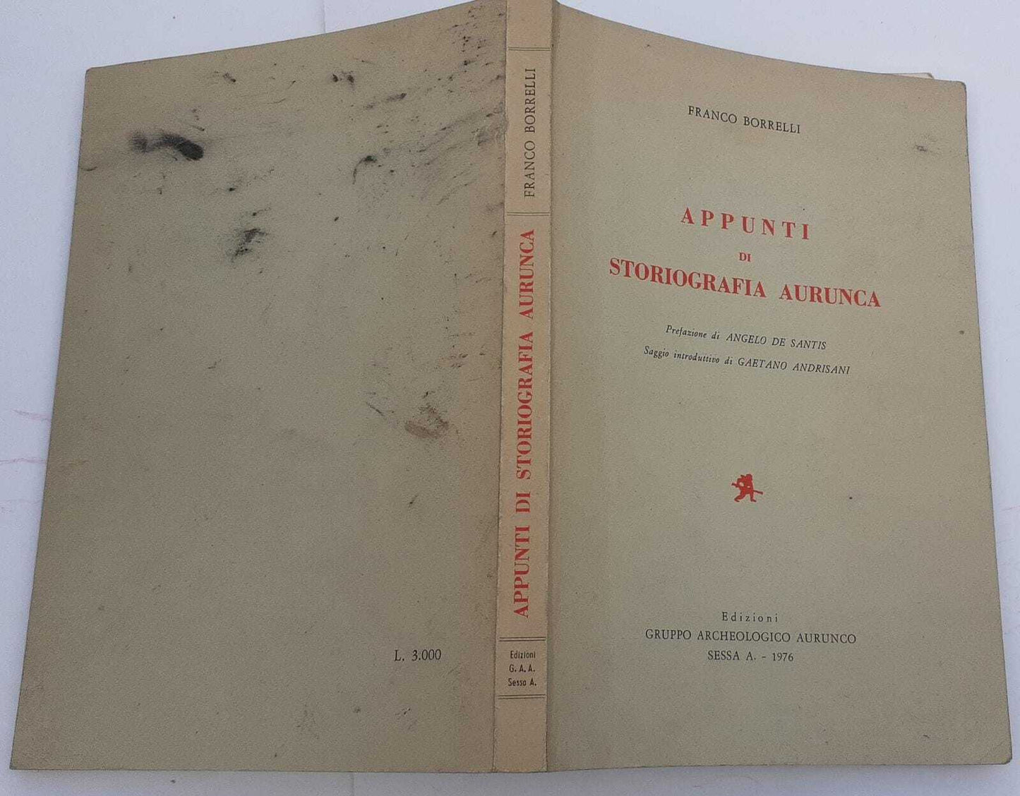 Appunti di storiografia aurunca - copertina