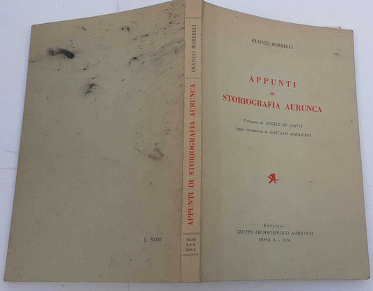 Appunti di storiografia aurunca - copertina
