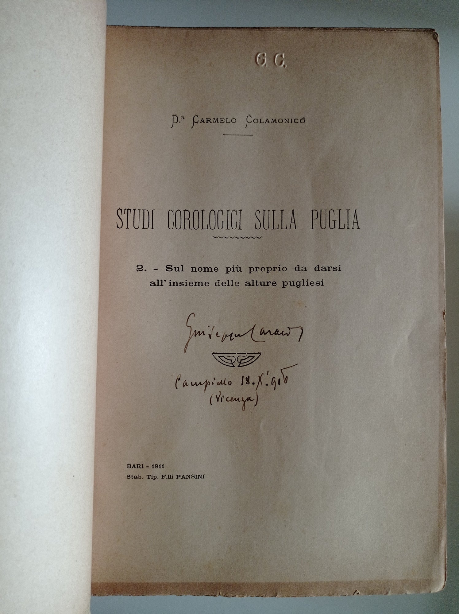 Studi corologici sulla Puglia - copertina