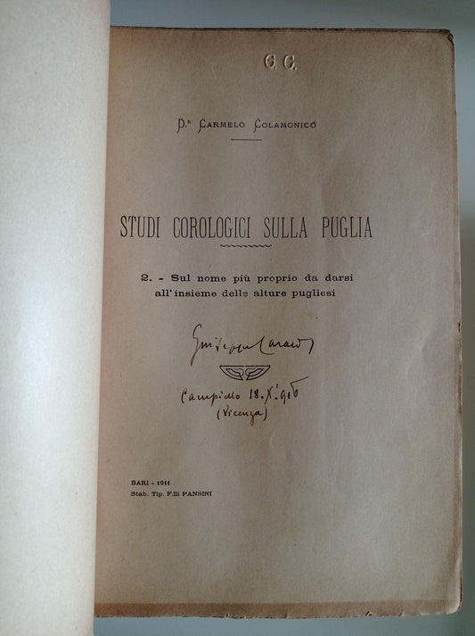 Studi corologici sulla Puglia - copertina