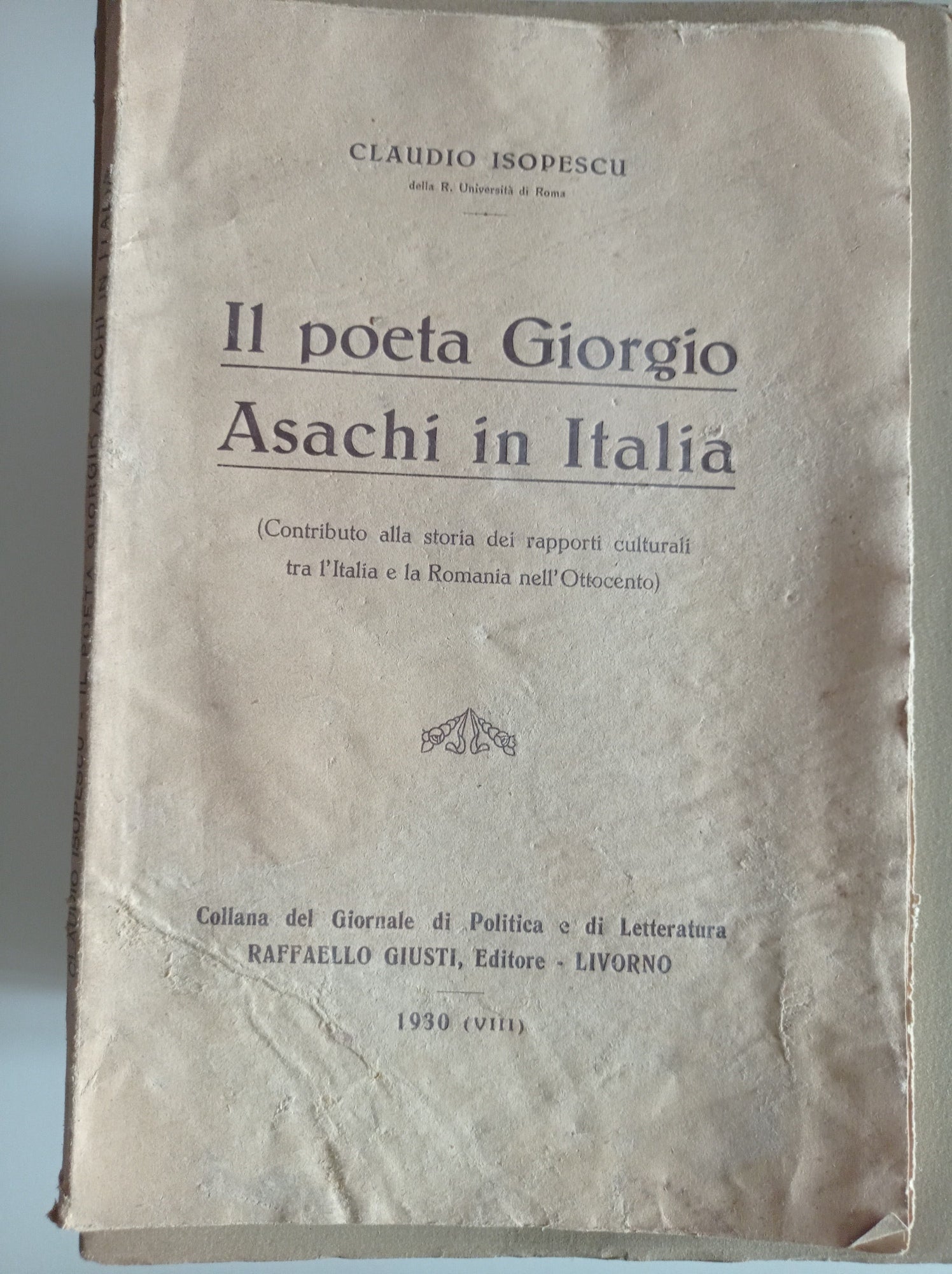 Il poeta Giorgio Asachi in Italia - copertina