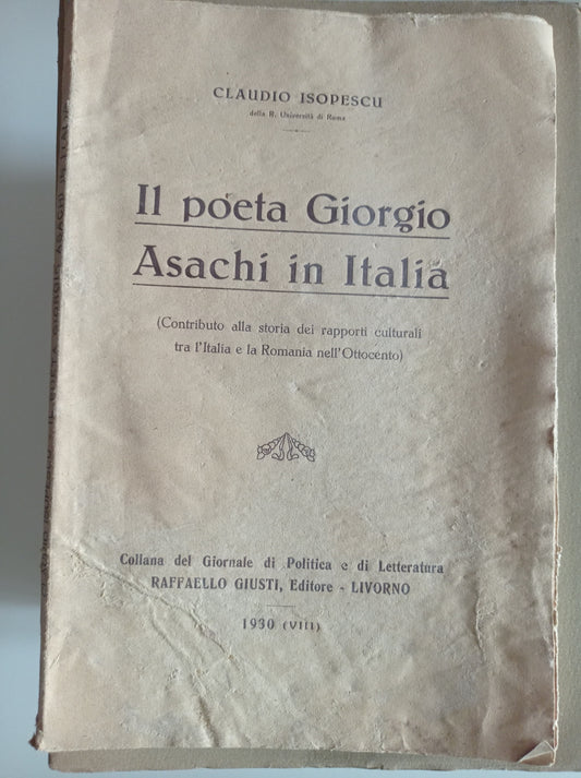 Il poeta Giorgio Asachi in Italia - copertina