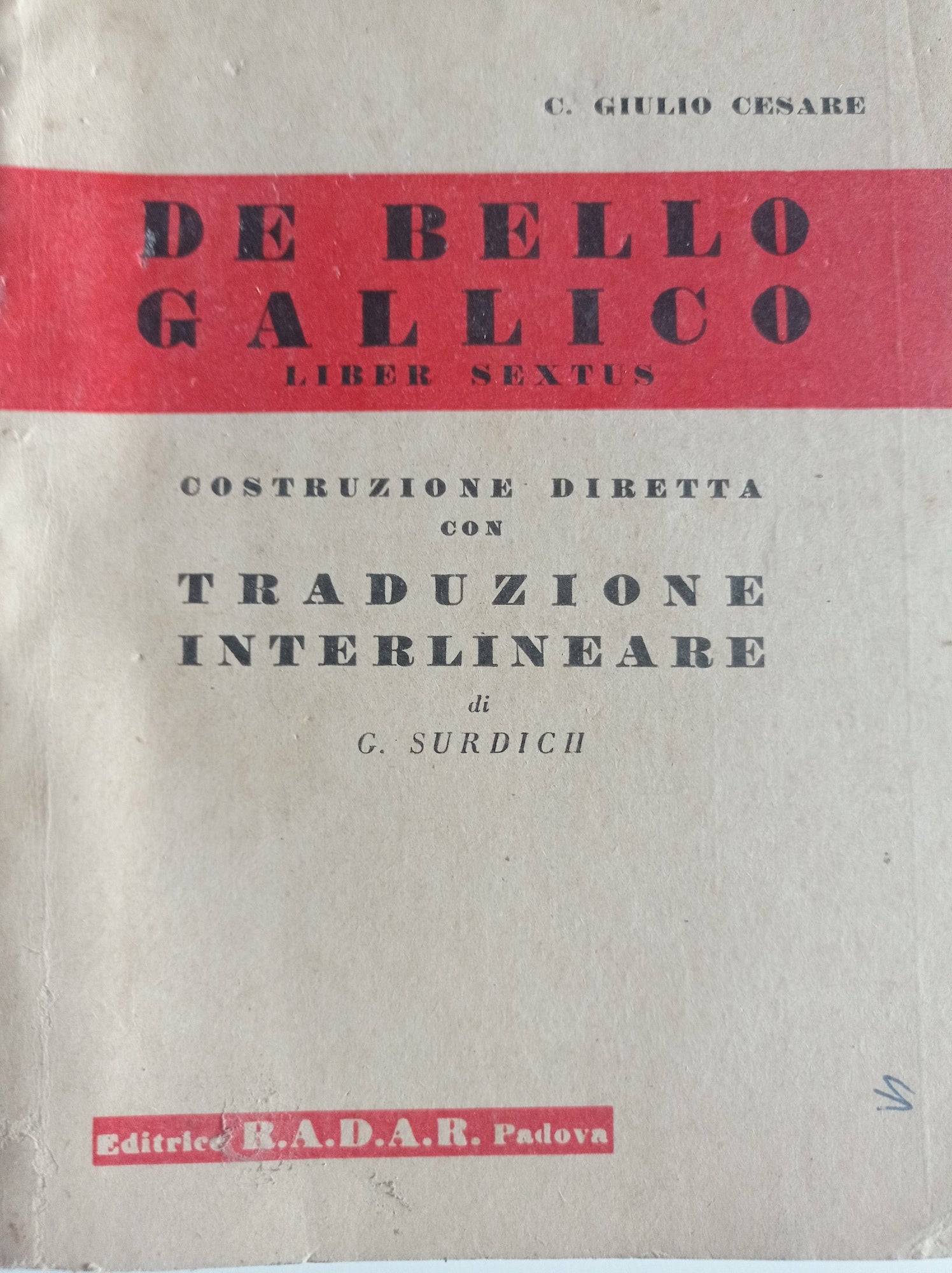 De bello gallico - liber sextus - copertina