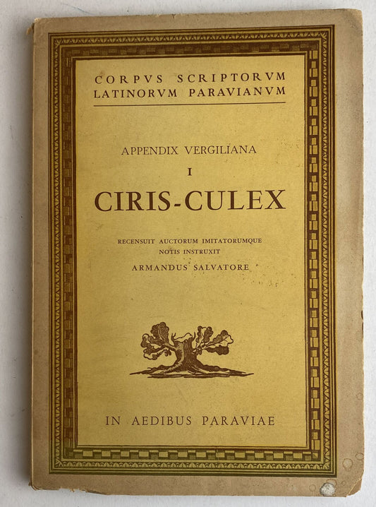 Appendix vergiliana. Ciris-Culex - copertina