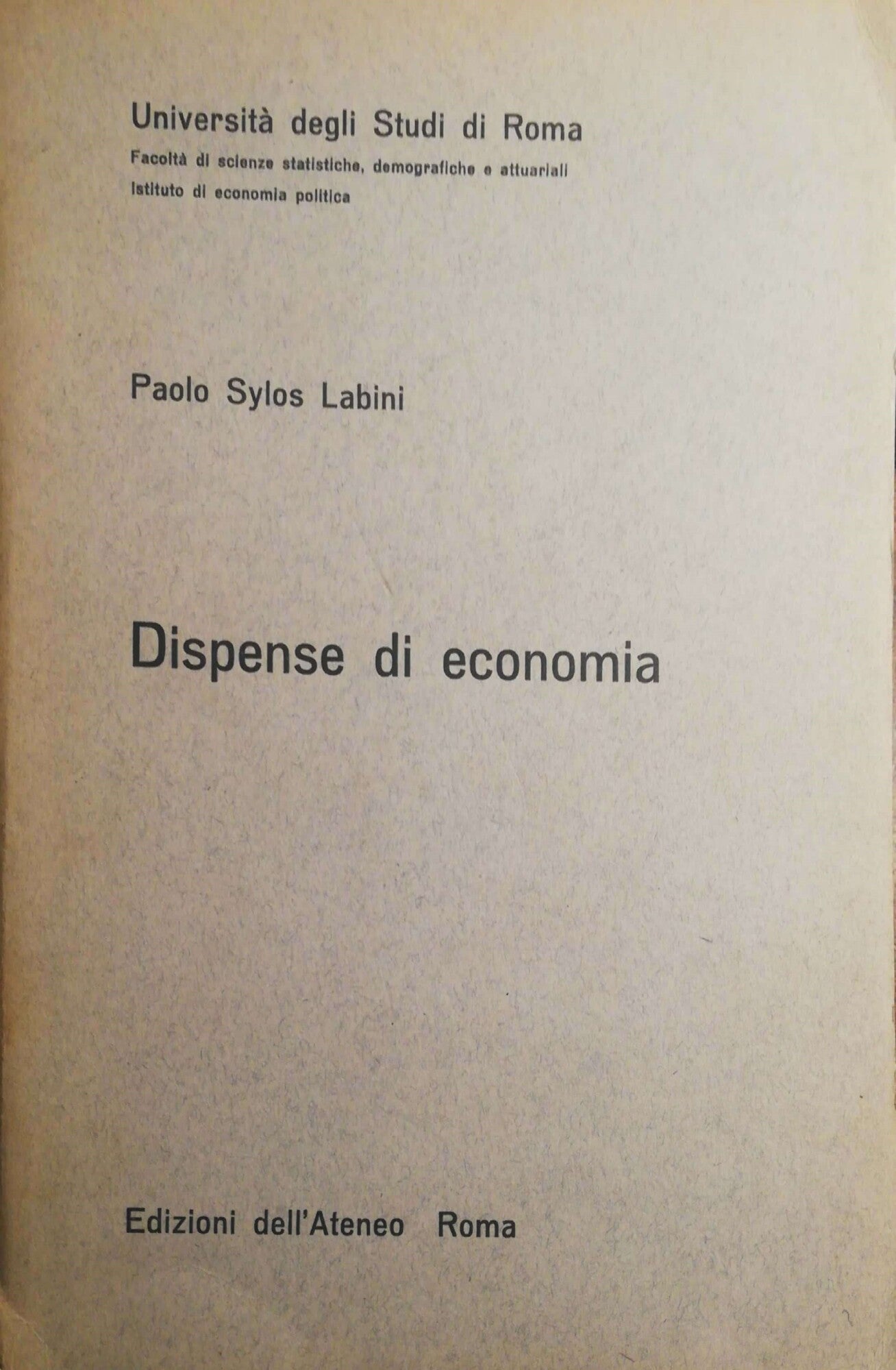 Dispense di economia - copertina