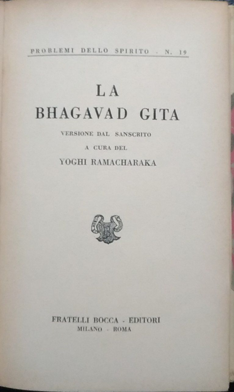 La bhagavad gita - copertina