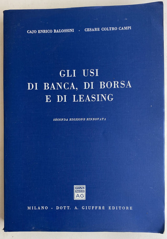 Gli usi di banca, di borsa e di leasing - copertina