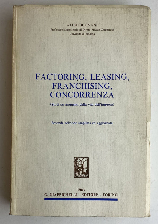 Factoring, leasing, franchising, concorrenza - copertina