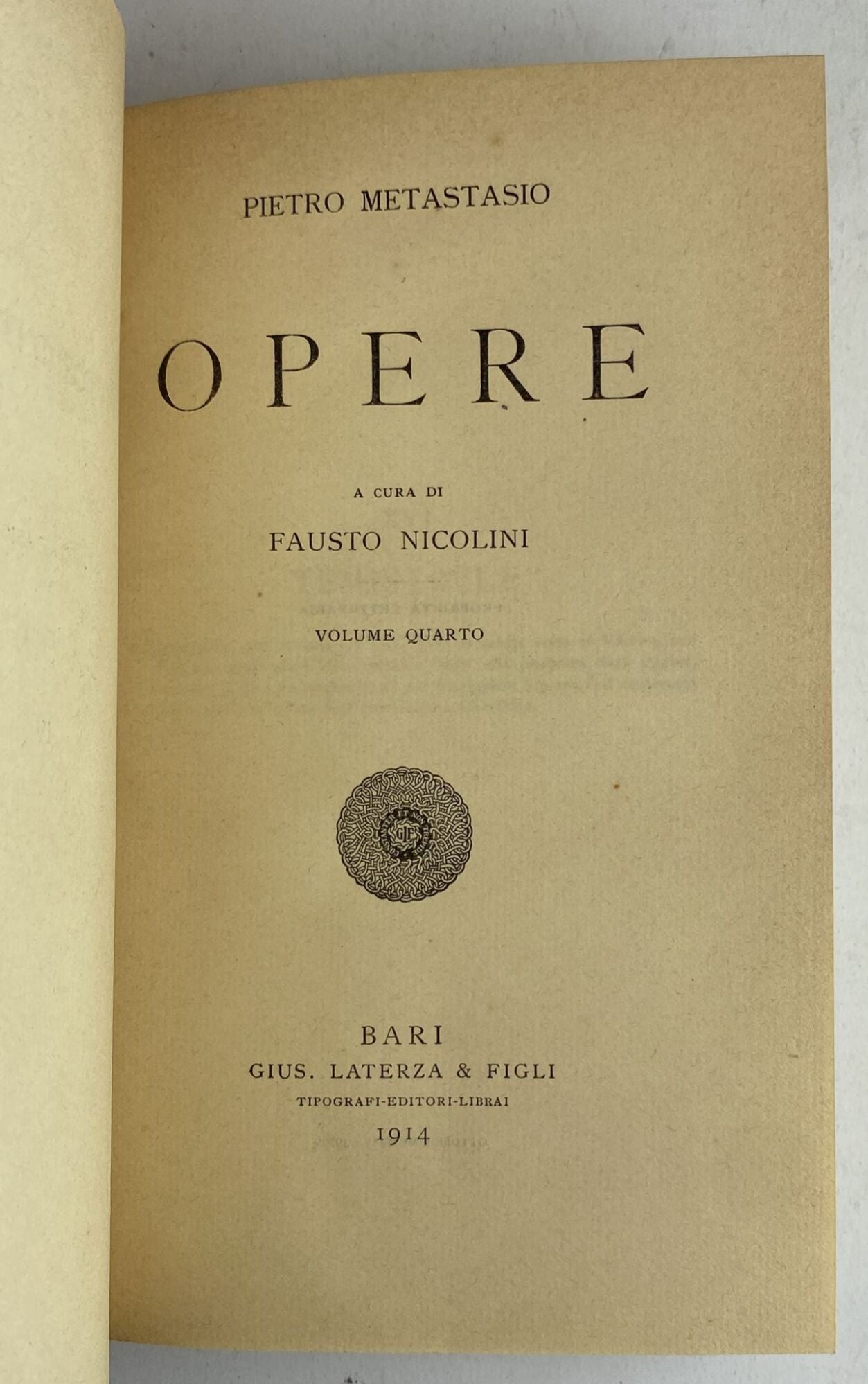 Opere. Volume quarto - copertina