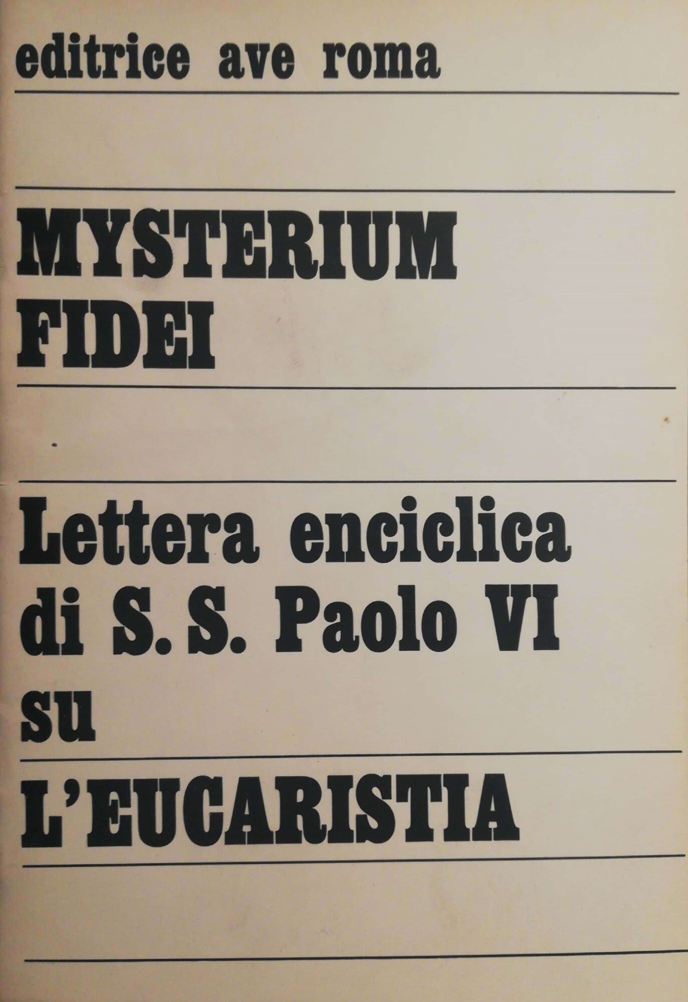 Mysterium Fidei - copertina
