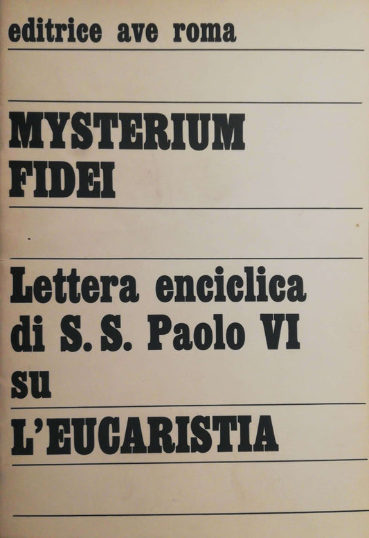Mysterium Fidei - copertina